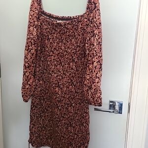 Jessica Simpson Women's Brown Long Sleeve Short Dress Size L Regular Stretchable